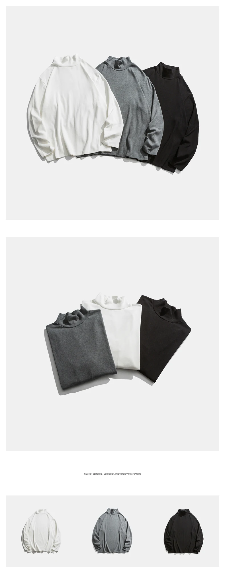 Men's sweater winter new slim solid color turtleneck sweater long-sleeved sweater loose casual personality youth men's wear