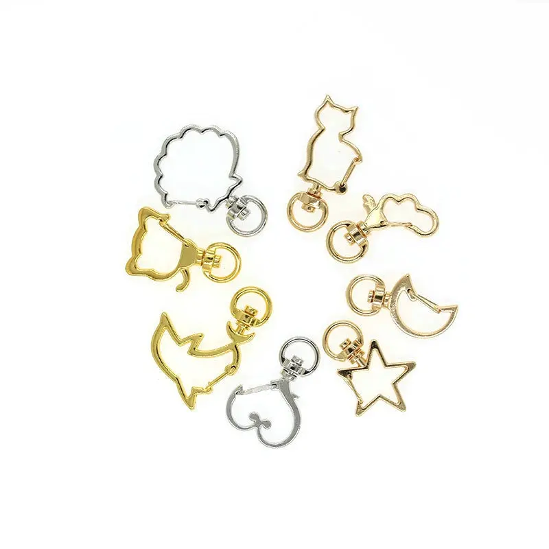 

10pcs/lot Alloy Moon Star Dolphin Shape Key Buckle DIY Clasp&Hook Accessories