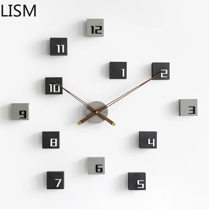 Nordic Creative Diy Wall Clock Wood Living Room Silent Sticker Modern Cute Background Self Adhesive Home Decore | Дом и сад