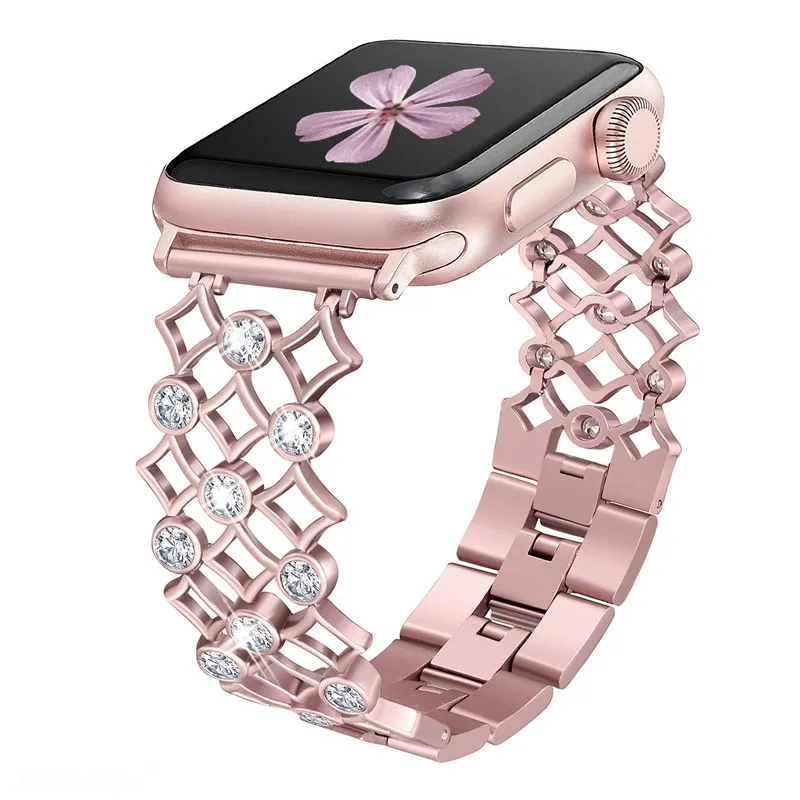 Bling Star-ссылке полос совместим с Apple Watch Series 4 40 мм серии 3/2/1 38 мм Iwatch Замена Нержавеющая сталь браслет Для женщин