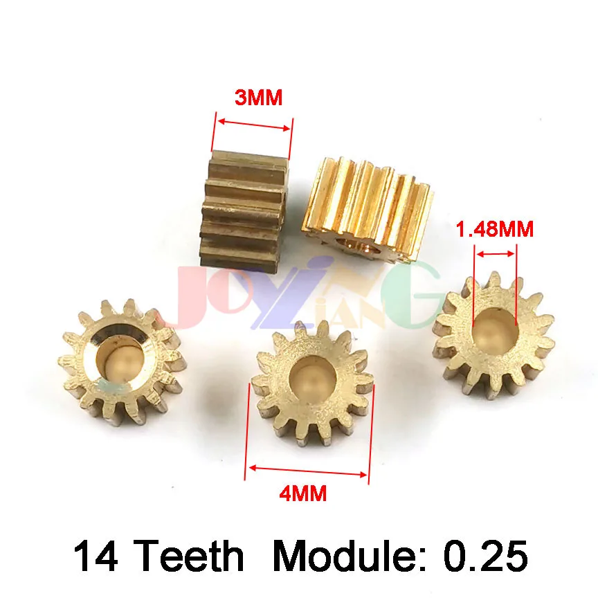 141.5A 0.25M Metal Gears 14 Teeth OD 4mm Hole 1.5mm Tight Fitting 141A 142A 142B Small Modulus Copper Gear 5pcs/lot