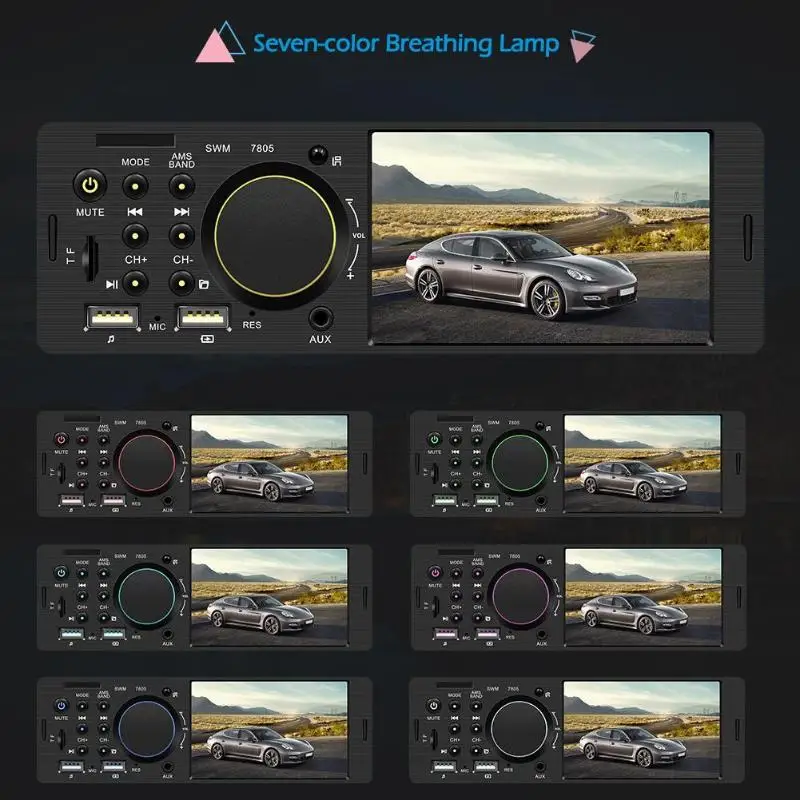 SWM 7805 автомобильный проигрыватель стерео 4,1 дюймов TFT сенсорный экран в тире Bluetooth FM радио двойной USB RCA головное устройство цифровой медиаприемник