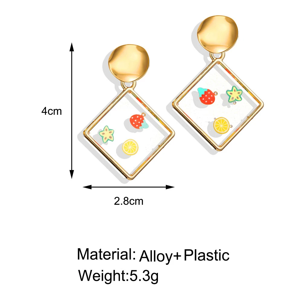 Модные креативные серьги-клипсы с кристаллами, эмалью, фруктами, золотой, геометрической формы, без пирсинга, клипсы для ушей для женщин и девушек, подарок