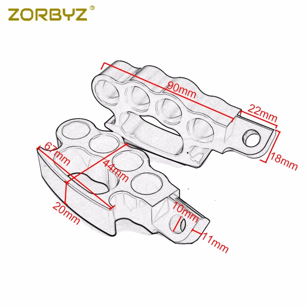 ZORBYZ черный/хром Летающий костяшки опорные подножки на заказ педаль для Harley V-Rod Sportster XL Dyna Softail