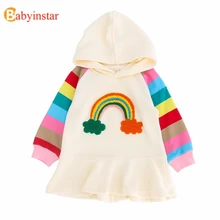 Babyinstar/Детские вечерние платья радужного цвета платье принцессы для девочек осеннее рождественское платье для девочек Детский костюм детская одежда