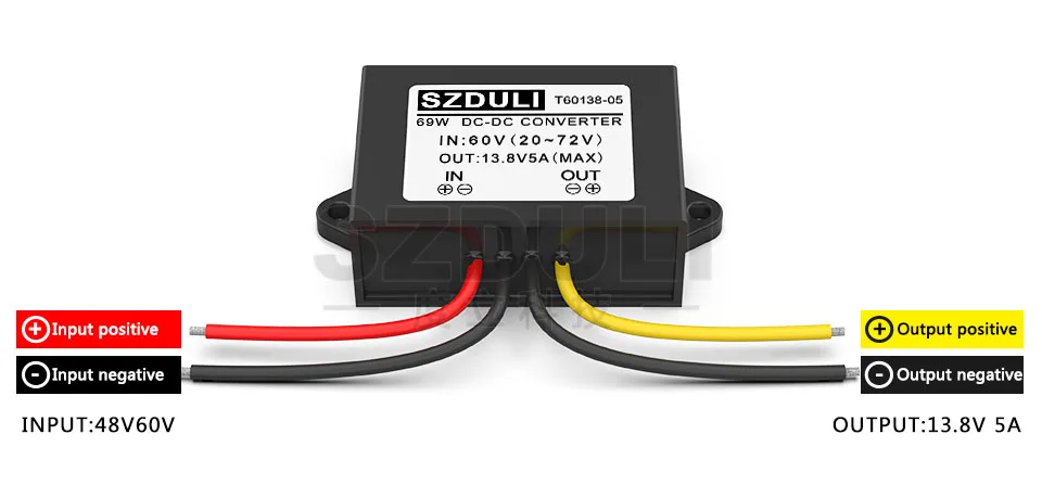 60V до 13,8 V 5A DC понижающий модуль, 60V до 13,8 V DC регулятор мощности, 60V до 13,8 V 70W Преобразователь мощности