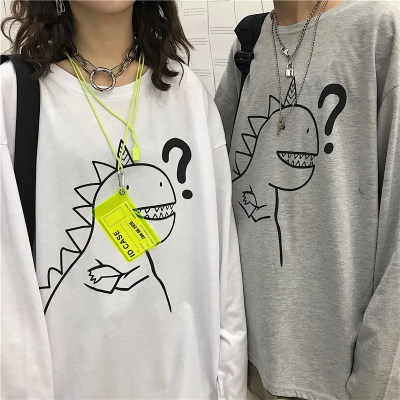 men clothes 2019 minimalist Solid All-match dinosaur Monster Simple print long sleeve t shirt men jurassic park Cute anime shirt men clothes 2019 minimalist Solid All-match dinosaur Monster Simple print long sleeve t shirt men jurassic park Cute anime shirt