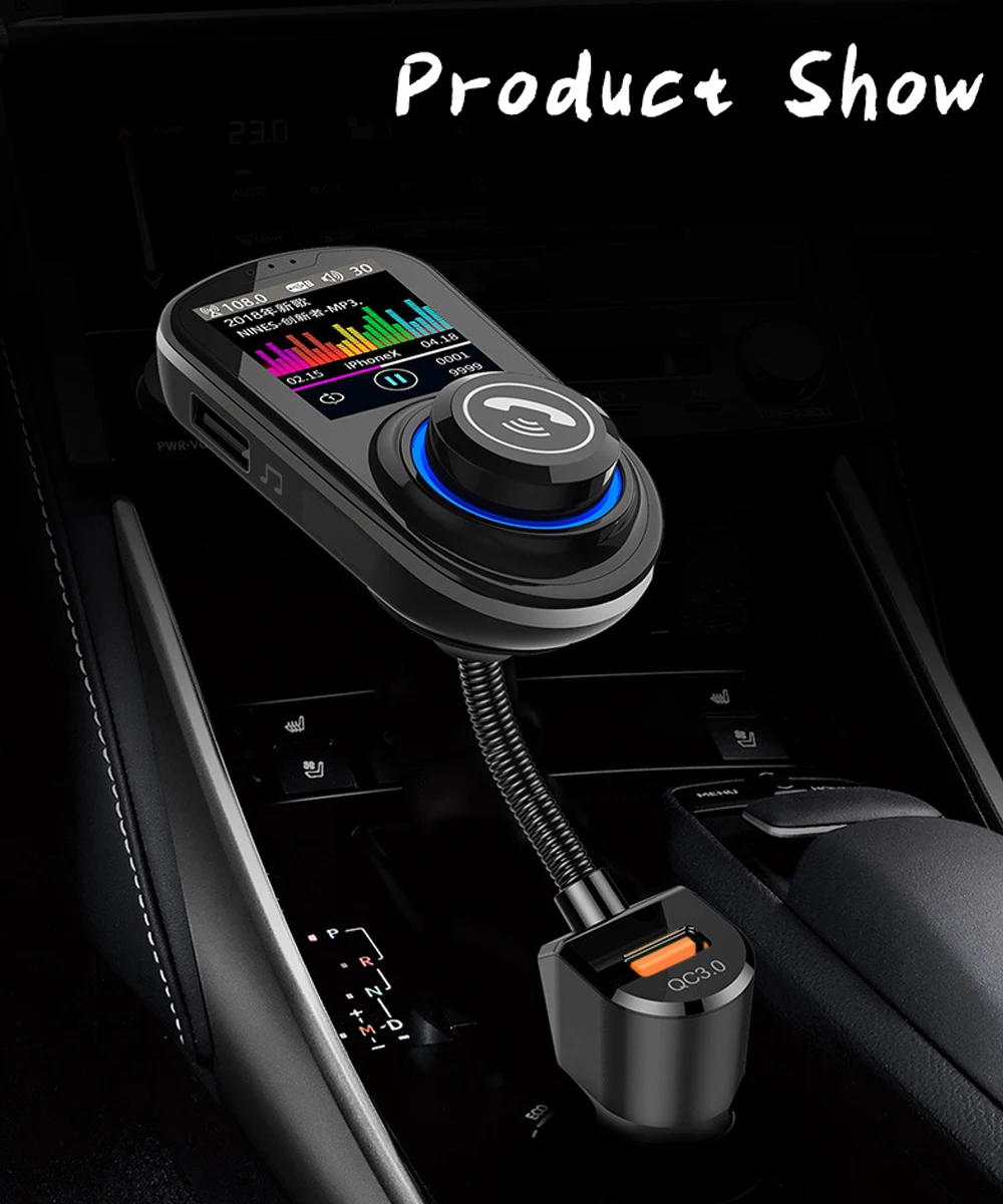 VR робот Bluetooth Handsfree автомобильный комплект FM transitter Dual QC 3,0 QuicK Charge EQ модель Аудио Автомобильный MP3-плеер с функцией Siri