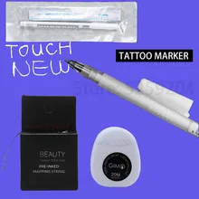 Новейшая пре-чернильная микроблейдинг для бровей, 10 метров, ультра-тонкая беспорядок, нить для измерения перманентного макияжа