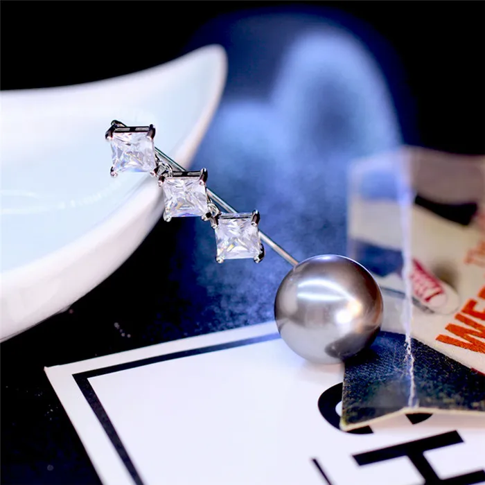 KingDeng Циркон Броши Эмаль Pin Женщины Моды Ювелирные Изделия Bling Роскошные Медные Персонализированные Рождество Отворотом Pin Жемчуг Подарки Партия - Окраска металла: 1.2CM