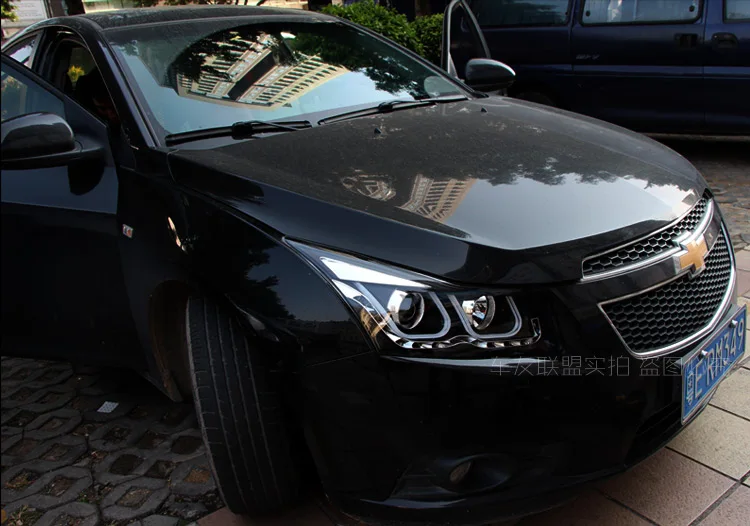 Автомобильный Стильный чехол на голову для Chevrolet Cruze 2009-2013 фары светодиодный фары DRL Объектив Двойной Луч Биксеноновые HID аксессуары