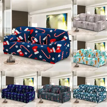 

Boniu Elastic Sofa Cover Slipcover Christmas Print Stretch Couch Covers For Living Room Corner Sectional Sofa 1/2/3/4-seaters