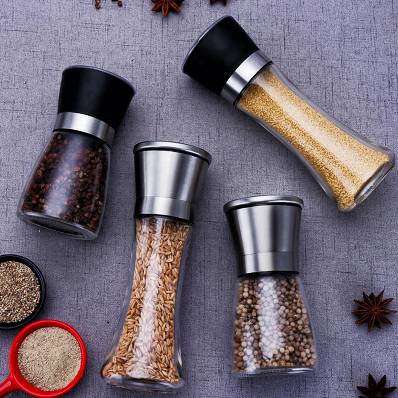 Pepper Mill Grinders Containers Spice-Jar Kitchen Gadgets Glass Salt And Food-Herb Manual