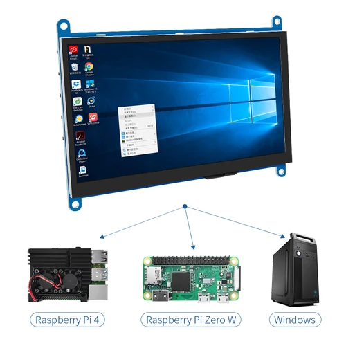 LCD 디스플레이 미니 pc 터치 HDMI 모듈, 라즈베리 파이 3, 파이 4, PC 모니터, 오렌지 파이, IPS 7 인치 스크린, AIDA64, 1024x600 6