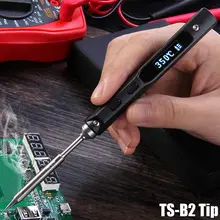 TS100 65W Mini Electric Soldering Iron Station Kit Digital LCD Programable Display Adjustable Temperature with BC2 I B2 Tip