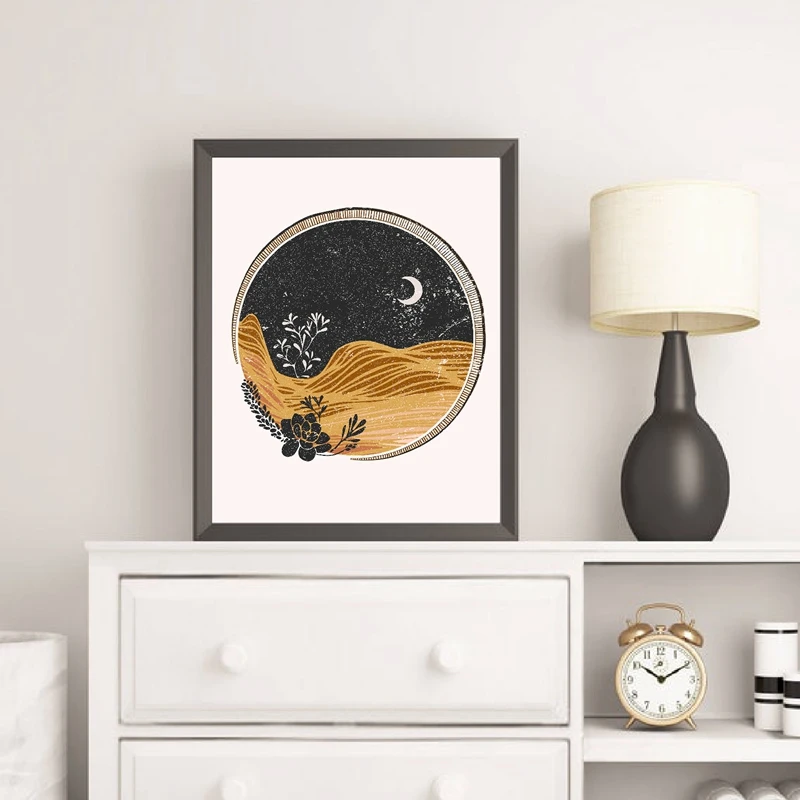 Burnt Orange Print Living Room Decor
