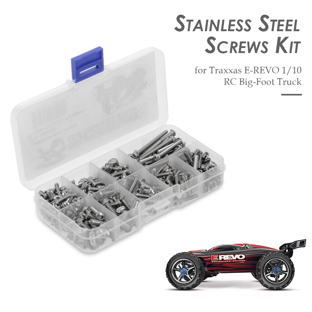 

RC Screws Stainless Steel Screws Kit for Traxxas EREVO 1/10 RC Car Big-Foot Truck