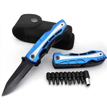 Couteau pliant multifonction, clé de Camping en plein air, ouvre boîte, pince, jeu de tournevis, outils à main d'urgence EDC en acier inoxydable