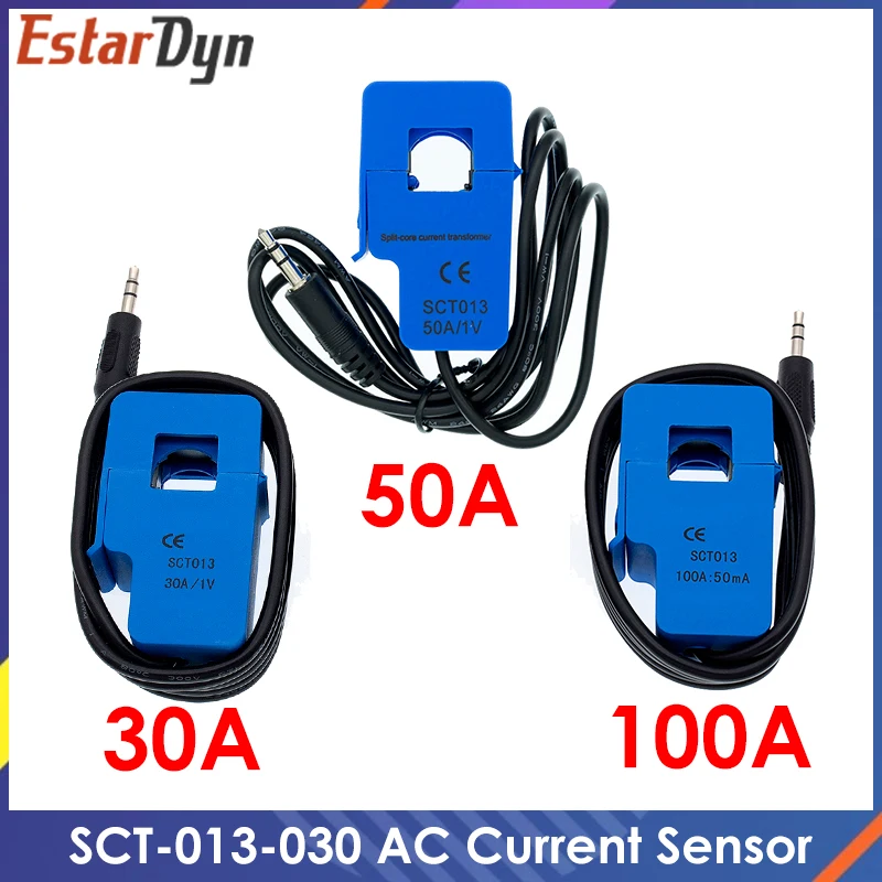 비침습적 AC 전류 센서 분할 코어 전류 변압기, 30A, 50A, 100A, SCT-013-030, C0