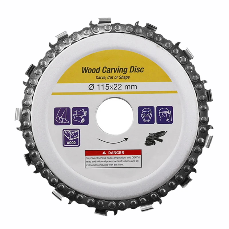 

4.5 Inch Yellow Circular Saw Blade Chainsaw Chain Wood Carving Disc Woodworking Angle Grinders Universal For Wood Cutting Discs