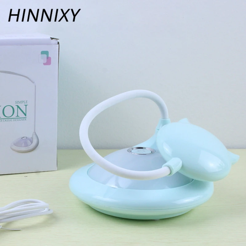 Hinnixy Настольная лампа с мультяшным котом розовый синий регулируемой яркостью