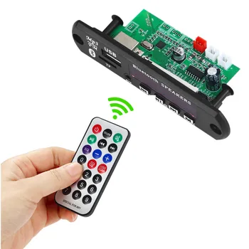 

2*15W Amplifier Hands-free MP3 Player Decoder Board 12V Bluetooth 5.0 amplifier Car FM Radio Module Support TF USB AUX Recorder