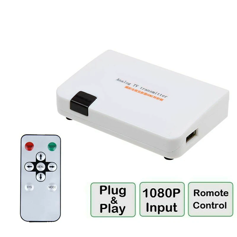 HDMI-Compatible zu-HF-Koaxialwandleradapter Analoger TV-Sender mit Fernbedienung 