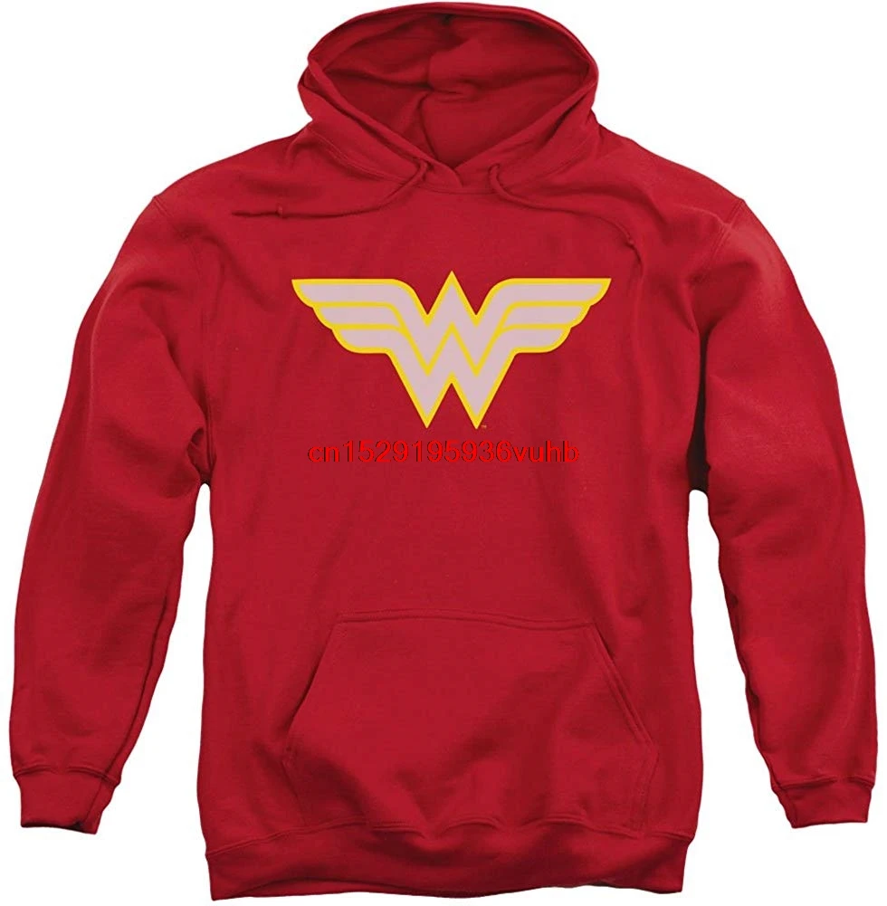 DC Comics Men's Ww Logo Hooded Sweatshirt Red