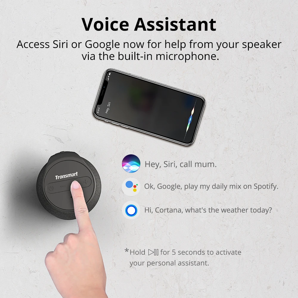 Tronsmart T6 Mini Bluetooth Speaker TWS Speakers IPX6 Wireless Portable Speaker with 360 Degree Surround Sound, Voice Assistant Tronsmart T6 Mini Bluetooth Speaker TWS Speakers IPX6 Wireless Portable Speaker with 360 Degree Surround Sound, Voice Assistant