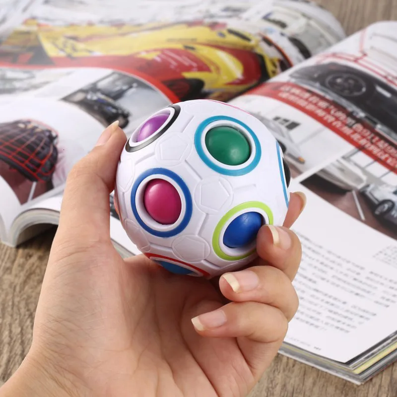 Creative Magic Spheric Cube Speed Rainbow Ball Puzzles Learning Educational Toys For Children Adult Office Anti Stress Gifts