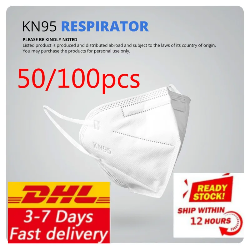 

dhl free 50/100pcs kn95 Dustproof Anti-fog And Breathable Face Masks 95% Filtration Mouth Masks 4-Layer Mouth Muffle Cover