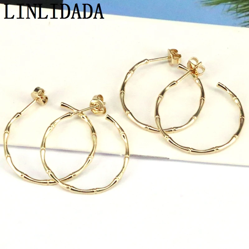

5Pairs, Fashion Round Circle Earrings Gold Plating Stud Earring DIY Jewelry Making Findings Accessories