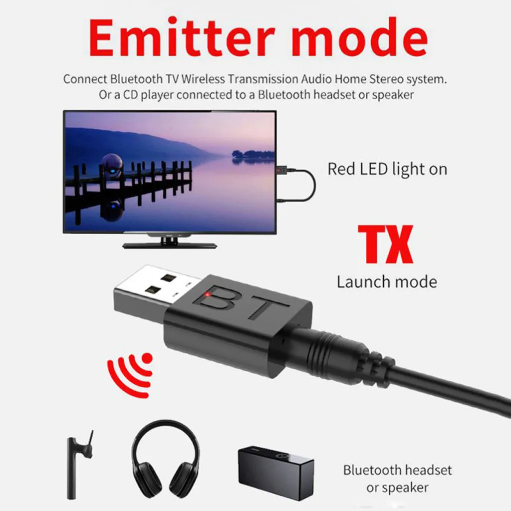 VOBERRY Wireless Home Audio Adapter 3.5mm Bluetooth 5.0 + EDR USB AUX Music Receiver | Компьютеры и офис