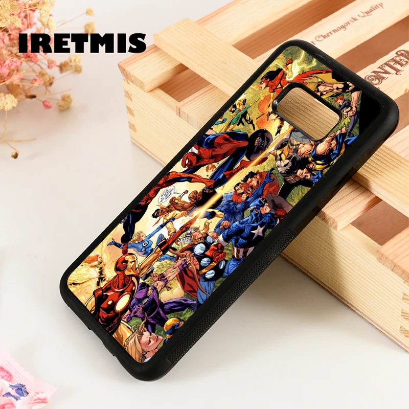 Iretmis S3 S4 S5 Silicone phone case cover for Samsung Galaxy S6 S7 S8 S9 edge plus Note 3 4 5 8 9 SUPERHERO COMIC CHARACTERS |