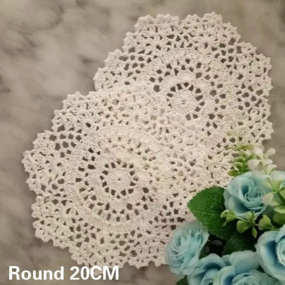 Круглая Роскошная хлопковая столовая посуда 20 см ручная работа вязаный крючком