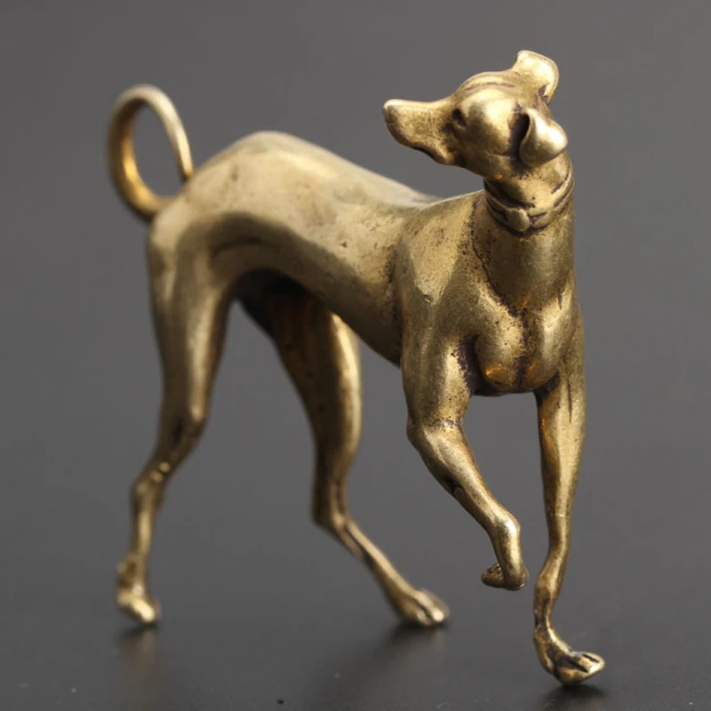 1*Solid Copper Dog Handmade Crafts Ornaments Figurines Small Statue Figurine Miniature Home Store Office Decoration