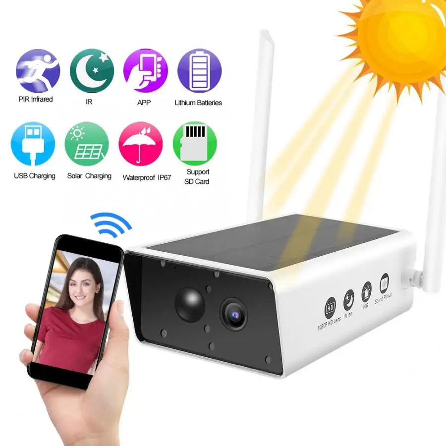 

Wireless Wifi Camera 1080P HD Wifi Outdoor Solar Energy Low Power Camera Wireless Surveillance Battery HOT