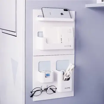 

Wall Mounted Storage Box Organizer Case for Dormitory Bedroom Mobile Phone Plug Holder Stand Rack
