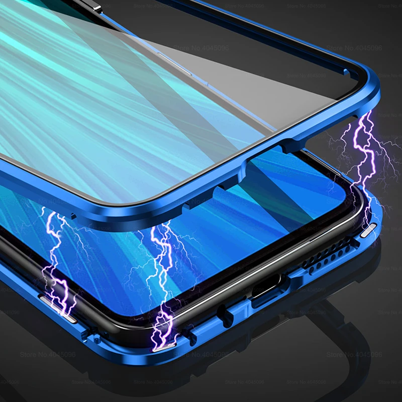 Для Redmi Note 8 Pro Чехол на магните с двусторонним стеклом роскошный защитный чехол для Redmi Note 8 8Pro Магнитный чехол Корпус