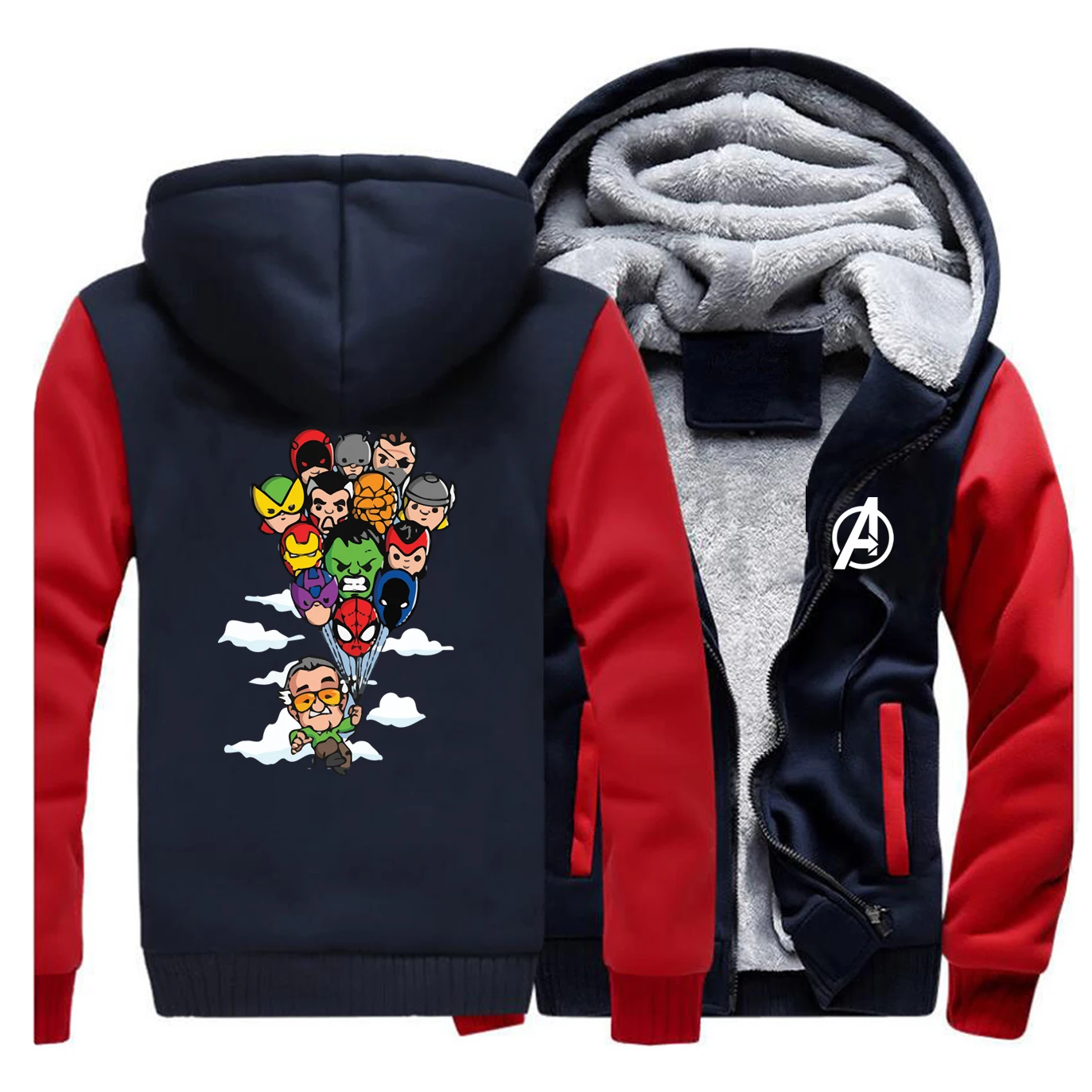 Мужская толстовка с капюшоном зимняя новая мода MARVEL супергерой воздушный шар мужские толстовки Толстовка повседневное пальто уличная брендовая куртка на молнии