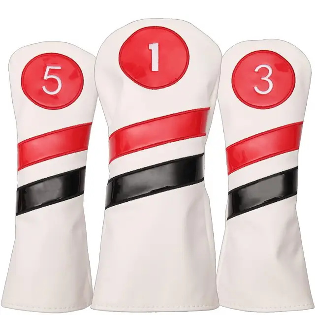 US $9.20 Golf Club #1 #3 #5 Wood Headcovers Driver / Fairway Rescue Woods / Hybrid PU Leather Head Covers Se