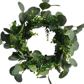 

Artificial Eucalyptus Flowers Wreath Spring Wreath Outdoor for Front Door Wall Window Party Wedding Décor