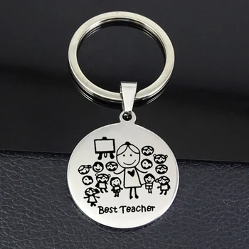 

1 Pcs Stainless Steel Keychain Teacher Thanksgiving Gift Teacher'S Day Teacher Stainless Steel Jewelry Student Send Teacher Gift