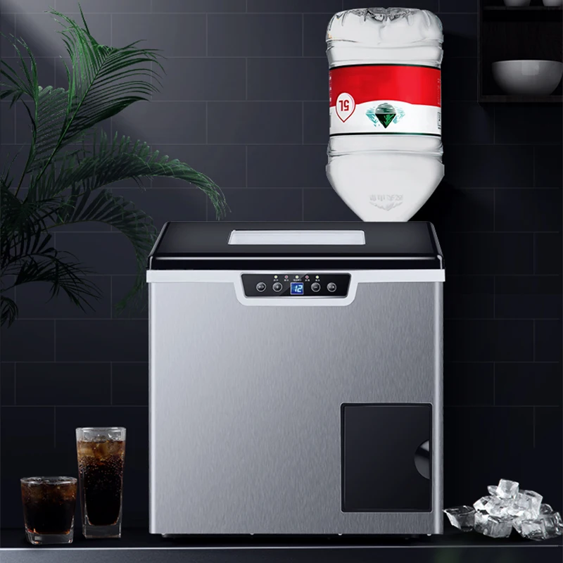 ZB-20B 40KG Automatic Ice Cube Maker Commercial Milk Tea Shop Large Ice Cube Making Home Ice Making Crushed Ice Machine 220V 3