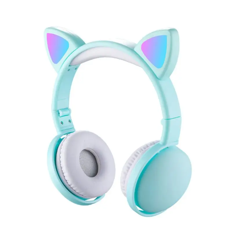 Child LED Flashing Cat Ear Headset Wireless Bluetooth Music Headphones Kids Gift 95AF