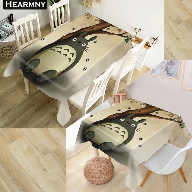 as photo 3D цифровая печать Тоторо серии мультфильм пылеотталкивающая скатерть тумбочка скатерть стол наружное декорирование скатерть - Цвет: as photo