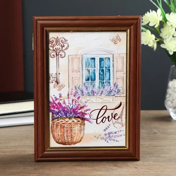 

Housekeeper "Window with lavender" walnut 15x21 cm 4920863