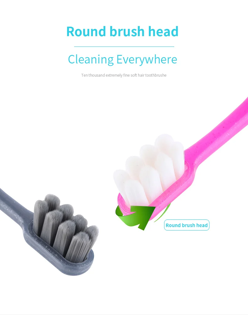 Super Soft Micro-nano Hairy Toothbrush for Women& Adult with Small Head Micron Bristles Toothbrush 1PC
