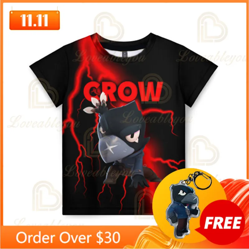 Short Sleeve Tops Teen Clothes Leon Children's Wear Kids T-shirts Shooting Star Game 3d Browlerss Boys Girls Cute Shirts | Детская