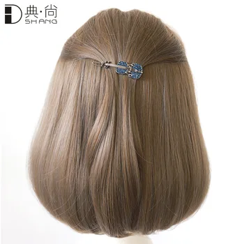 

South Korea Clamp Retro Top Gap Former Red Clip frog kou Bang Clip Back of the Head Headdress Headband Women's Man-made Diamond